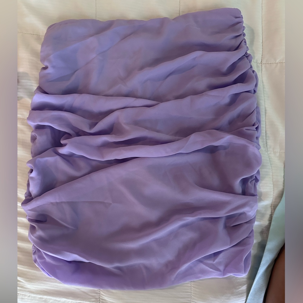 Heiress Beverly Hills purple/lavender ruched mini skirt